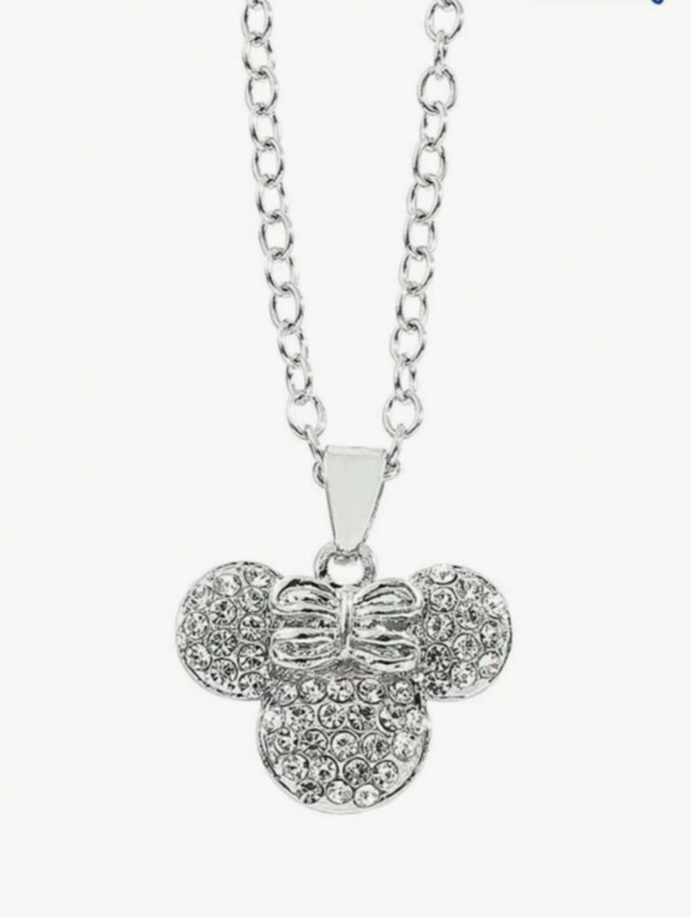 DISNEY Mickey Mouse Silver & Rhinestone Necklace (NEW & SO CUTE!)